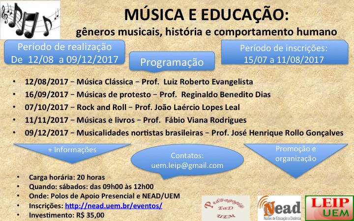 Banner do evento música e educação